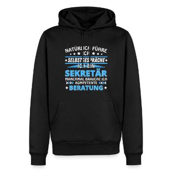 Je me parle à soi-même - Édition secrétaire - Sweat à capuche Premium bio Homme - noir - Devant - Nico (187cm)