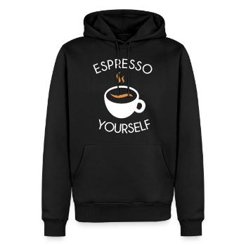 espresso vous-même - Sweat à capuche Premium bio Homme - noir - Devant - Nico (187cm)
