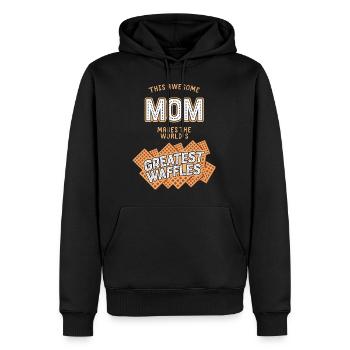 Maman - plus Gaufres - Sweat à capuche Premium bio Homme - noir - Devant - Nico (187cm)