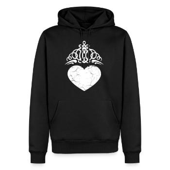 Herz - Männer Premium Bio Hoodie - Schwarz - Vorne - Nico (187cm)