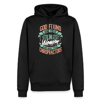 Starke Frau Chiropraktiker Beruf Geschenkidee - Männer Premium Bio Hoodie - Schwarz - Vorne - Nico (187cm)
