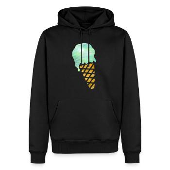 Eiscreme - Männer Premium Bio Hoodie - Schwarz - Vorne - Nico (187cm)