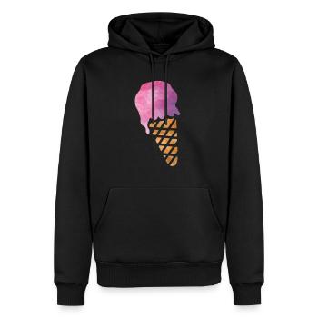 Eiscreme - Männer Premium Bio Hoodie - Schwarz - Vorne - Nico (187cm)