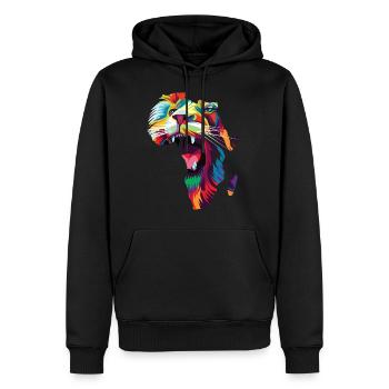 Afrika Landkarte Löwe Safari Savanne Wild Africa - Männer Premium Bio Hoodie - Schwarz - Vorne - Nico (187cm)