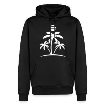 palmiers de plage - Sweat à capuche Premium bio Homme - noir - Devant - Nico (187cm)