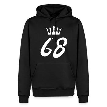 68 Zahl Krone - Männer Premium Bio Hoodie - Schwarz - Vorne - Nico (187cm)