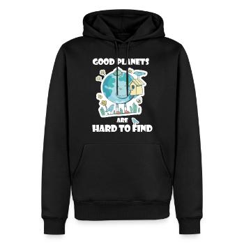 Climate change is real | Climate protection - Men’s Premium Organic Hoodie - black - Front - Nico (187cm)