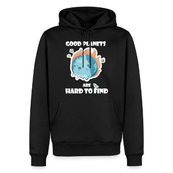 Protéger la planète Terre des | du changement climatique Protection du climat - Sweat à capuche Premium bio Homme - noir - Devant - Nico (187cm)