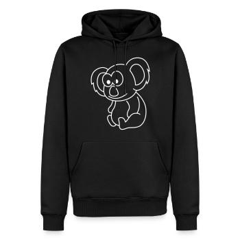 Koala Comic Tier - Männer Premium Bio Hoodie - Schwarz - Vorne - Nico (187cm)