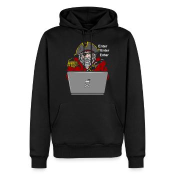 Pirat Notebook Enter - Männer Premium Bio Hoodie - Schwarz - Vorne - Nico (187cm)