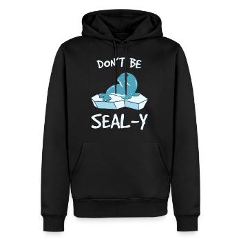 Ne soyez pas Seal-y Seal Funny Animal Puns - Sweat à capuche Premium bio Homme - noir - Devant - Nico (187cm)