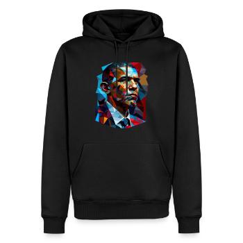 Pop Art d’Obama - Sweat à capuche Premium bio Homme - noir - Devant - Nico (187cm)