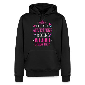 Girls Trip Miami, que l’aventure commence - Sweat à capuche Premium bio Homme - noir - Devant - Nico (187cm)