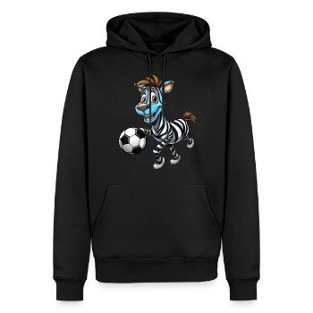 Zebra Footballer - L’élégance sur le terrain de football. - Sweat à capuche Premium bio Homme - noir - Devant - Nico (187cm)