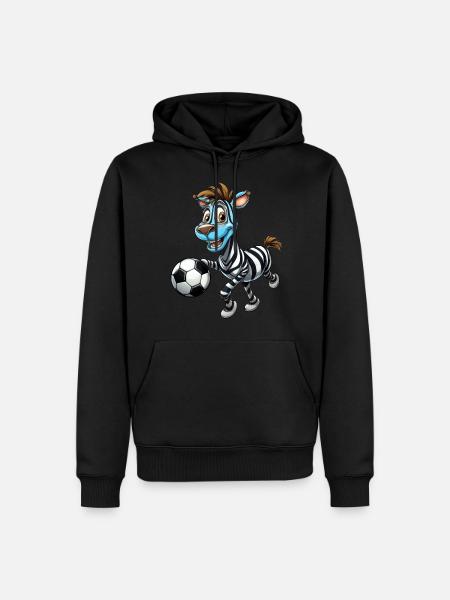Zebra fodboldspiller - Elegance på fodboldbanen. - Herre Premium økologisk hoodie - sort