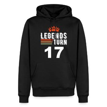 Les légendes ont 17 ans, 17 ans - Sweat à capuche Premium bio Homme - noir - Devant - Nico (187cm)