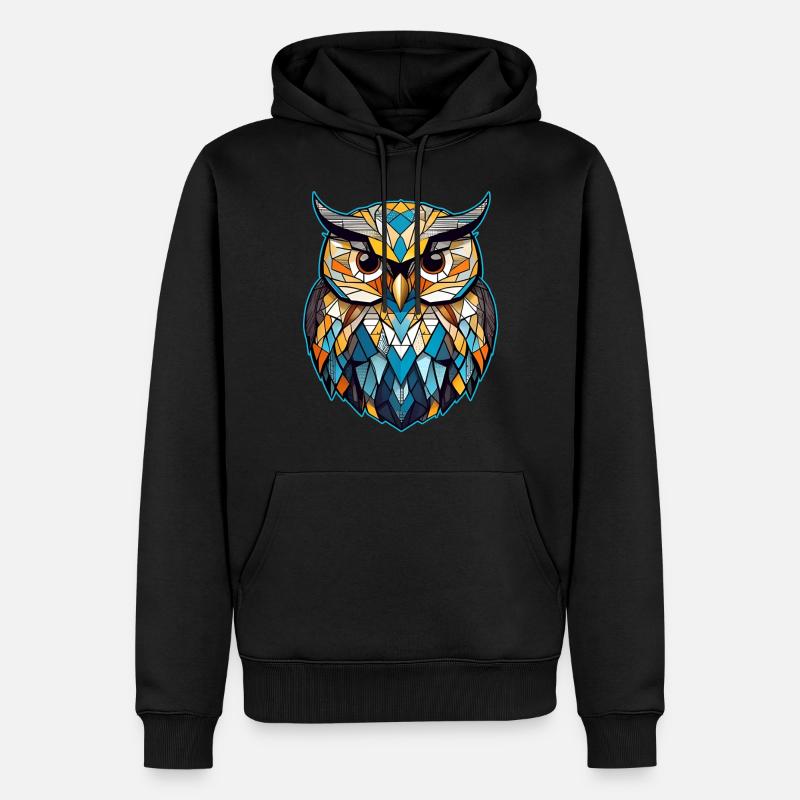 Cooles Eulen Symbol - Männer Premium Bio Hoodie - Schwarz