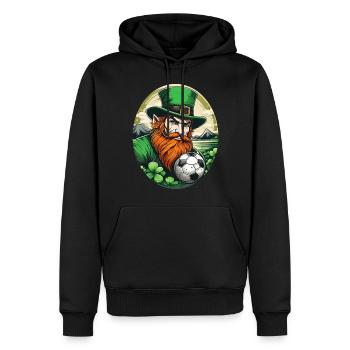 St. Patrick's Day Kleeblatt Fußball - Männer Premium Bio Hoodie - Schwarz - Vorne - Nico (187cm)