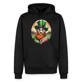 St. Patrick’s Day Shamrock Football américain - Sweat à capuche Premium bio Homme - noir - Devant - Nico (187cm)