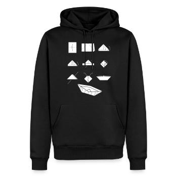 Papierschiffe falten Origami Papierboot - Männer Premium Bio Hoodie - Schwarz - Vorne - Nico (187cm)