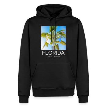Florida USA Miami America Summer Palm Trees Beach - Men’s Premium Organic Hoodie - black - Front - Nico (187cm)
