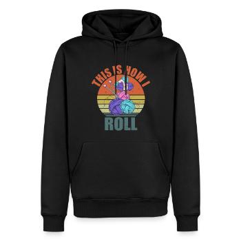 Stricken Häkeln Stricknadeln Stricksprüche - Männer Premium Bio Hoodie - Schwarz - Vorne - Nico (187cm)