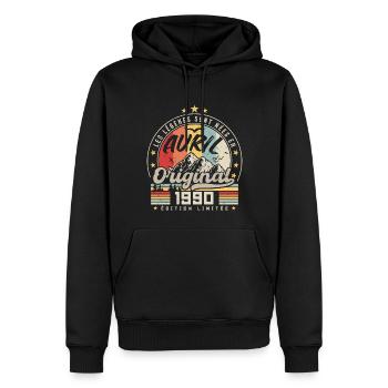 Avril 1990 Cadeau D'anniversaire Avril 1990 Avril - Sweat à capuche Premium bio Homme - noir - Devant - Nico (187cm)