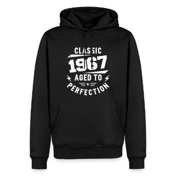 1967 Classic 1967 Geburtstagsgeschenk 1967 Jahrgang - Männer Premium Bio Hoodie - Schwarz - Vorne - Nico (187cm)