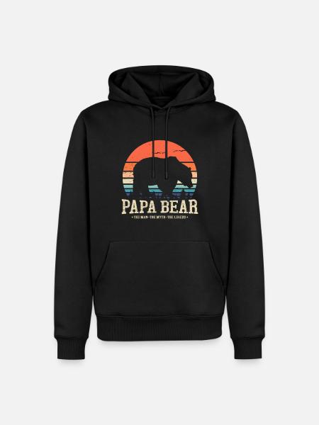 Papa Bear - Men’s Premium Organic Hoodie - black