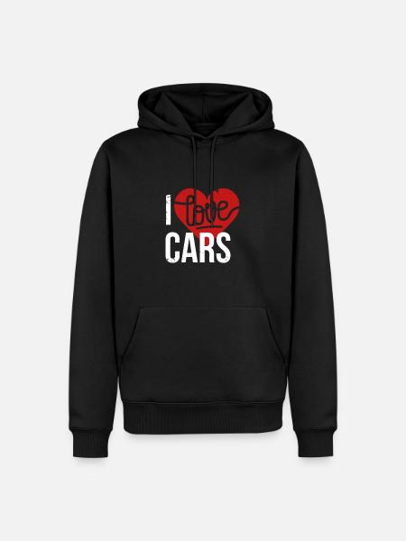 J'aime les voitures - Sweat à capuche Premium bio Homme - noir