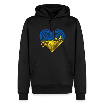 Ukraine Love Heart ukraine - Männer Premium Bio Hoodie - Schwarz - Vorne - Nico (187cm)