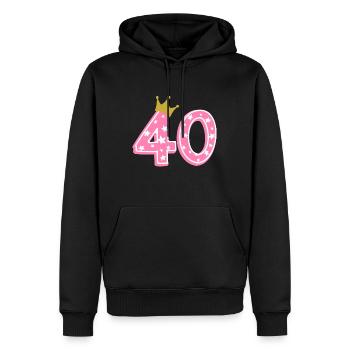 40 Krone 40e anniversaire 40 ans - Sweat à capuche Premium bio Homme - noir - Devant - Nico (187cm)