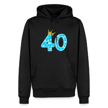 40 Krone 40e anniversaire 40 ans - Sweat à capuche Premium bio Homme - noir - Devant - Nico (187cm)