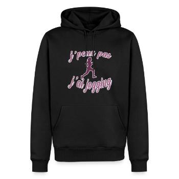 jpeux pas j ai jogging idée cadeau joggeuse - Sweat à capuche Premium bio Homme - noir - Devant - Nico (187cm)