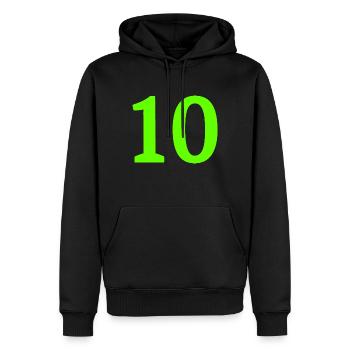 Numéro 10 - Sweat à capuche Premium bio Homme - noir - Devant - Nico (187cm)