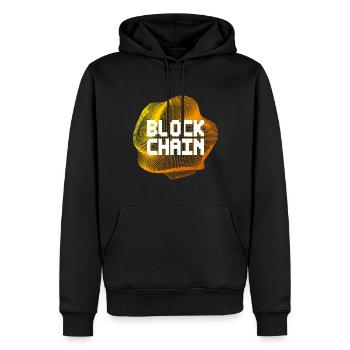 Blockchain Crypto Kryptowährungen - Männer Premium Bio Hoodie - Schwarz - Vorne - Nico (187cm)