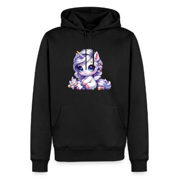 Niedliche Einhorn Mythische Fee - Männer Premium Bio Hoodie - Schwarz - Vorne - Nico (187cm)