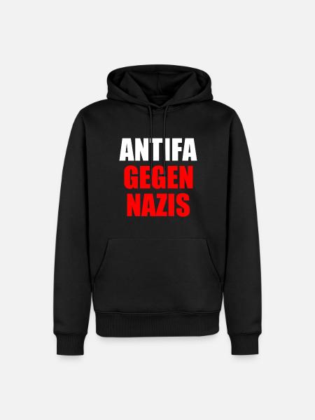 Antifa against nazis - Men’s Premium Organic Hoodie - black