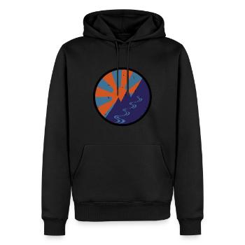 Vintage Berg - Männer Premium Bio Hoodie - Schwarz - Vorne - Nico (187cm)