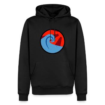 Vintage-Welle - Männer Premium Bio Hoodie - Schwarz - Vorne - Nico (187cm)