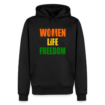 Women life freedom - Sweat à capuche Premium bio Homme - noir - Devant - Nico (187cm)
