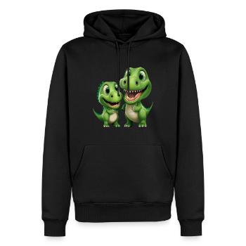 Dinosaur Baby Tyrannosaurus Two Dino T-Rex - Men’s Premium Organic Hoodie - black - Front - Nico (187cm)