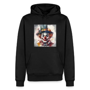 LE CLOWN JOYEUX - Sweat à capuche Premium bio Homme - noir - Devant - Nico (187cm)