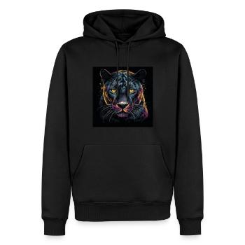 LA PANTHÈRE NOIRE - Sweat à capuche Premium bio Homme - noir - Devant - Nico (187cm)