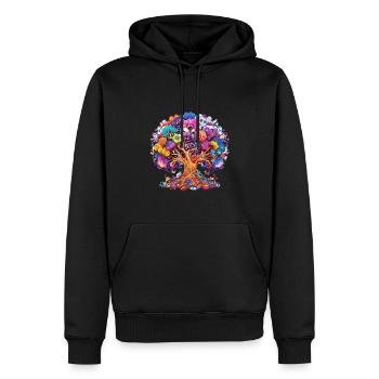 BAUM DES LEBENS - Männer Premium Bio Hoodie - Schwarz - Vorne - Nico (187cm)