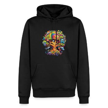 ZEN-BAUM DES LEBENS - Männer Premium Bio Hoodie - Schwarz - Vorne - Nico (187cm)