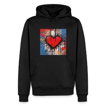 HEART A LIVE STREET ART - Men’s Premium Organic Hoodie - black - Front - Nico (187cm)