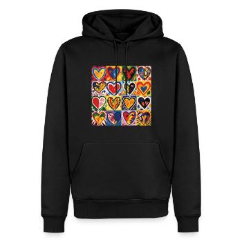 COEUR D'AMOUR STREET ART - Sweat à capuche Premium bio Homme - noir - Devant - Nico (187cm)