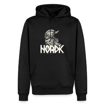 Nordic Viking Motif - Men’s Premium Organic Hoodie - black - Front - Nico (187cm)
