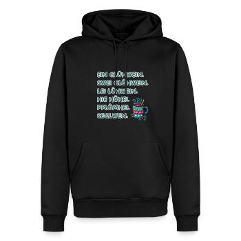 Cadeau de vin chaud drôle pour les marchés de Noël - Sweat à capuche Premium bio Homme - noir - Devant - Nico (187cm)